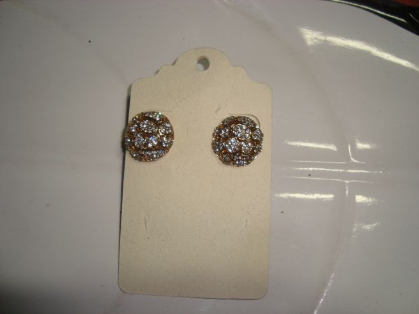 Brinco redondo strass